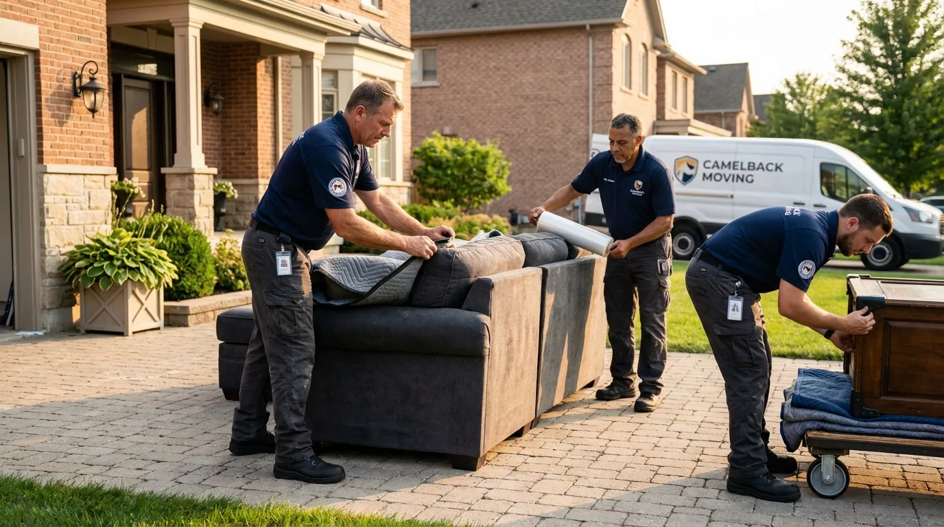 Large estate moving crew wrapping furniture in Mendota, IL